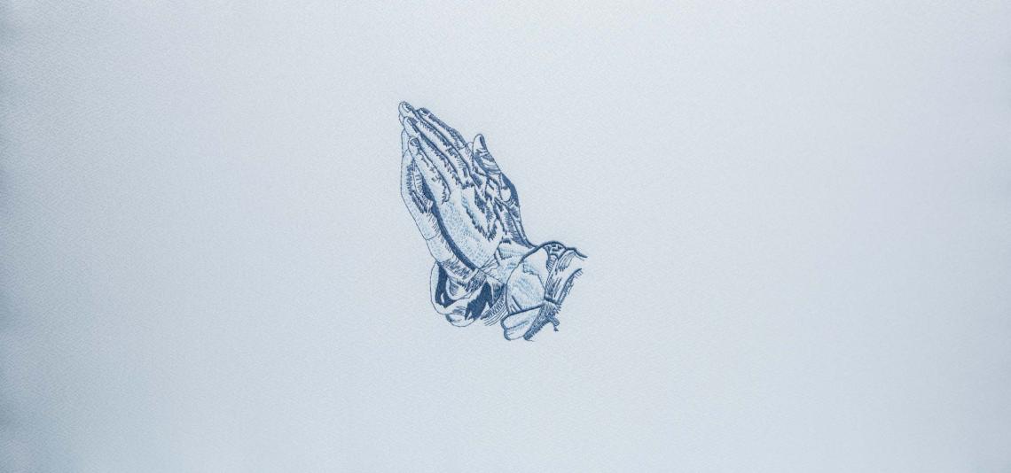 Praying Hands Blue