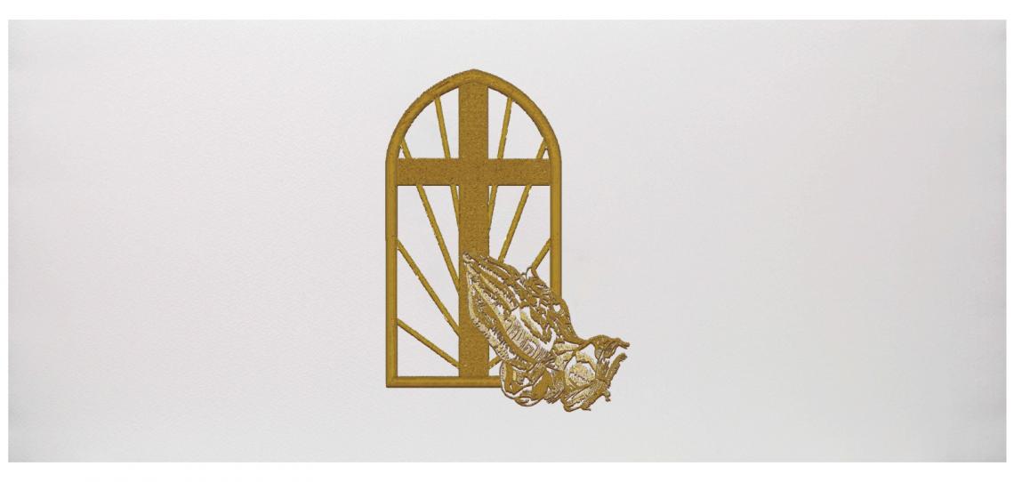 Tiny Cross Window Praying Hands